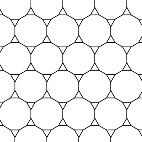 Tessellation With Tridecagon And Triangle Coloring Page